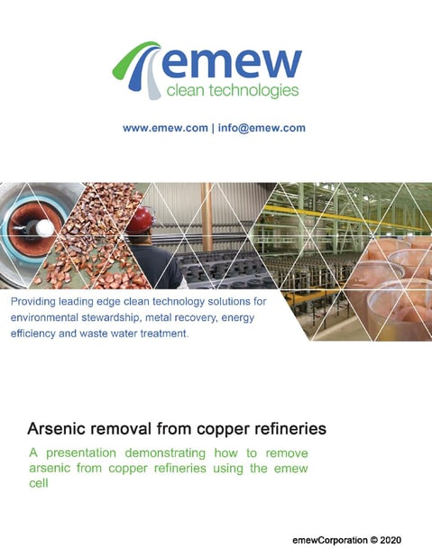 Arsenic removal from copper refineries