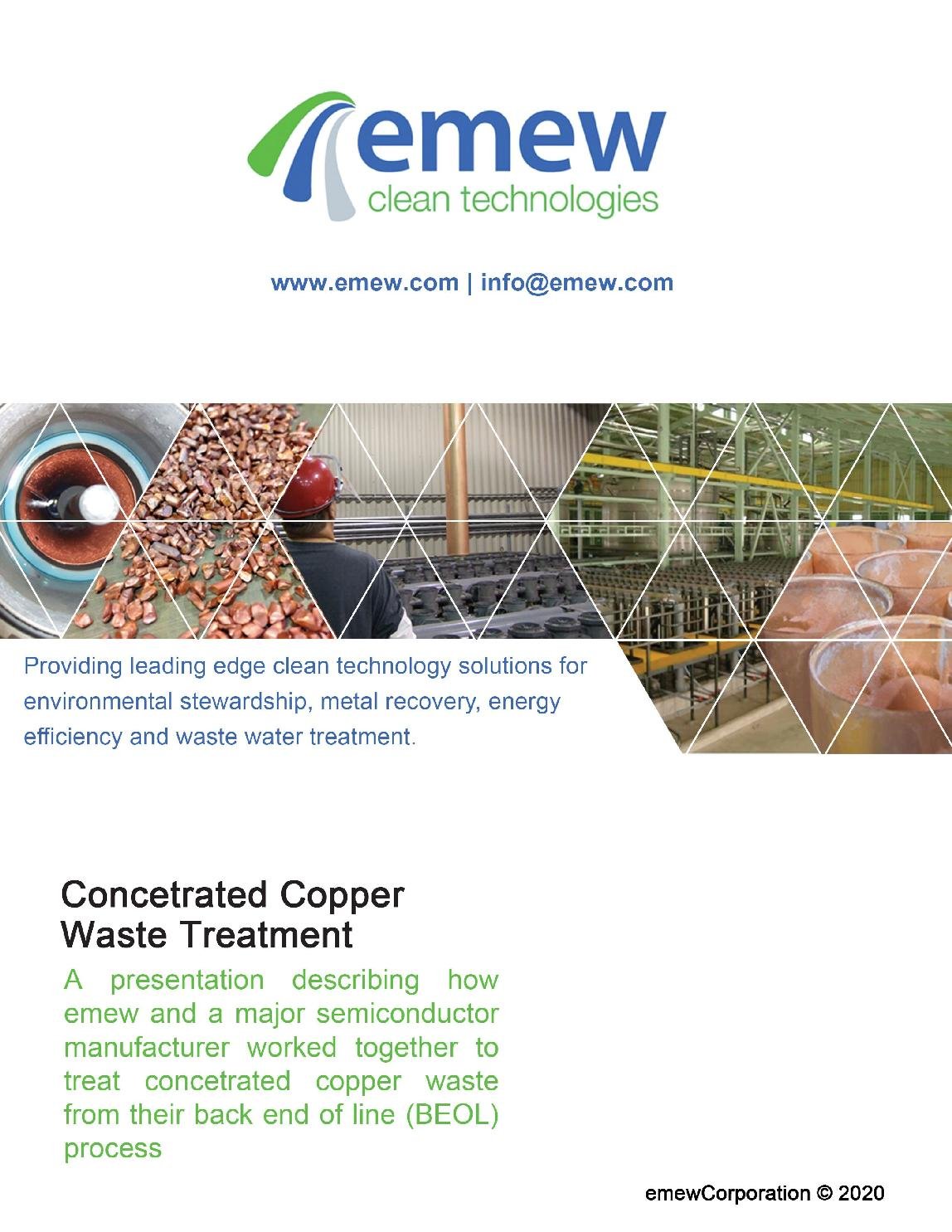 Concentrated Copper Waste Treatment