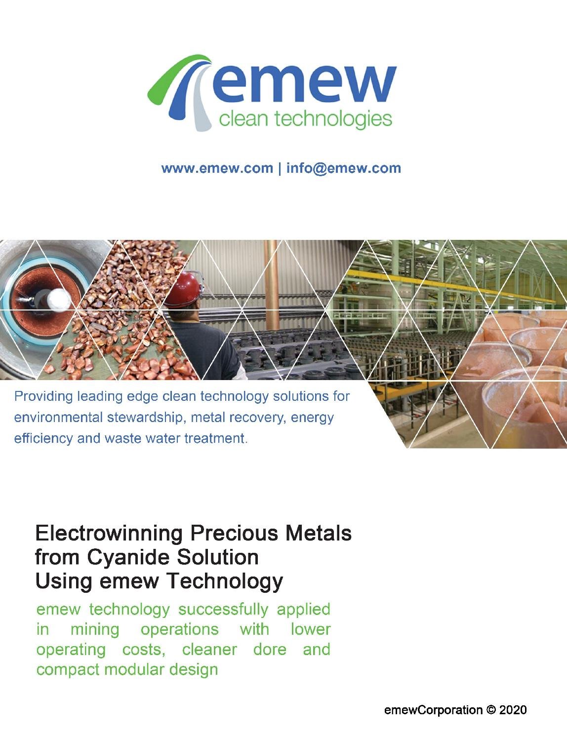 Electrowinning Precious Metals from Cyanide Solution using emew Technology